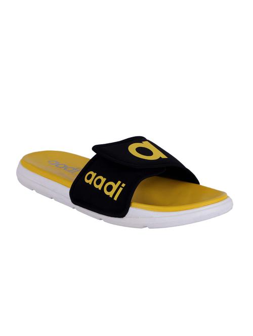 yellow faux leather slip on slippers - 17405575 - Very Small Image - 1