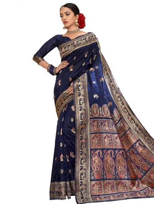jacquard work paithani saree with blouse - 17406240 - Very Small Image - 1