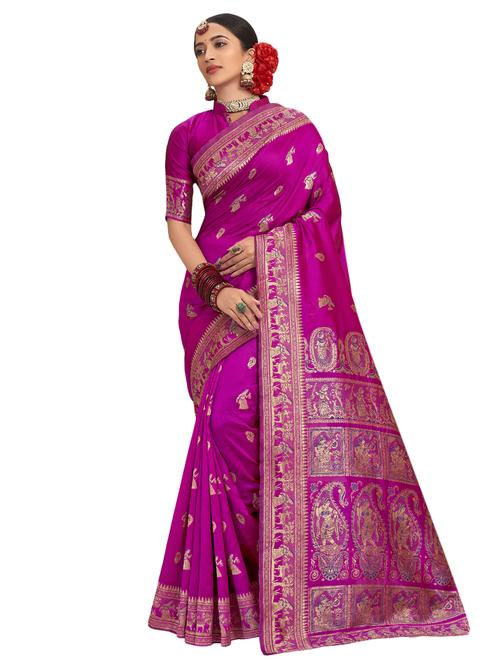 jacquard work paithani saree with blouse - 17406241 - Very Small Image - 1