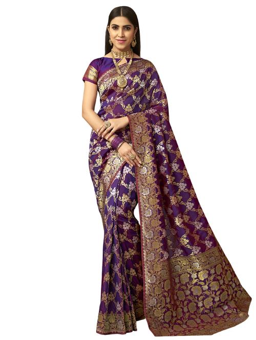 jacquard work paithani saree with blouse - 17406259 - Very Small Image - 1
