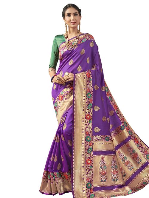 jacquard work paithani saree with blouse - 17406267 - Very Small Image - 1