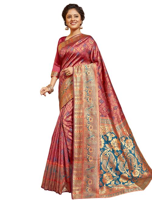 jacquard work paithani saree with blouse - 17406270 - Very Small Image - 1