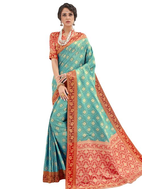 jacquard work paithani saree with blouse - 17406278 - Very Small Image - 1