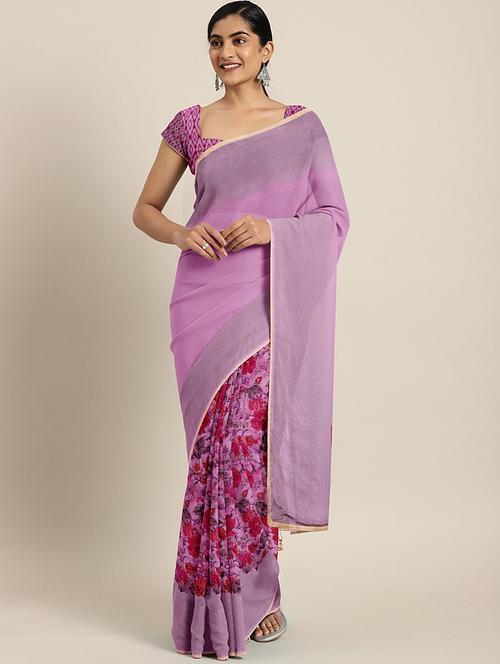 floral printed saree - 17406343 - Very Small Image - 1