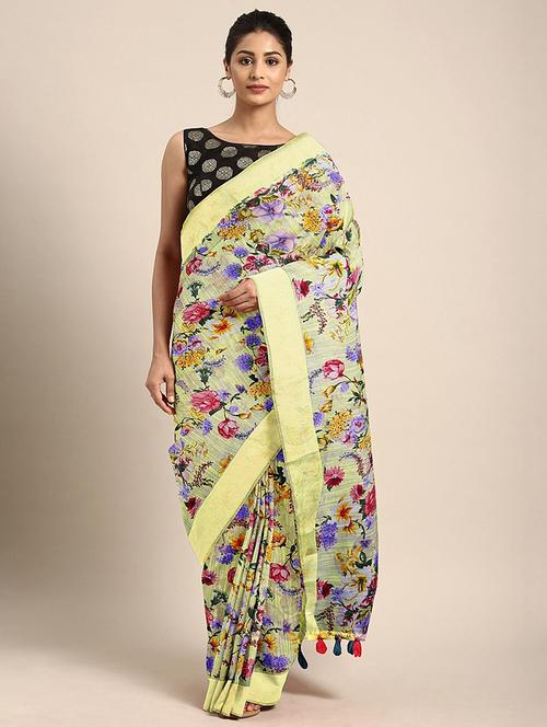 floral printed saree - 17406372 - Very Small Image - 1