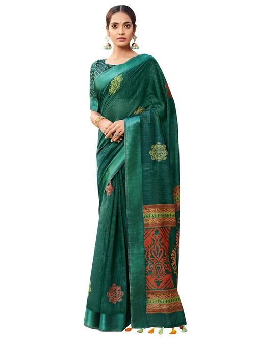 floral printed saree with blouse - 17406373 - Very Small Image - 1