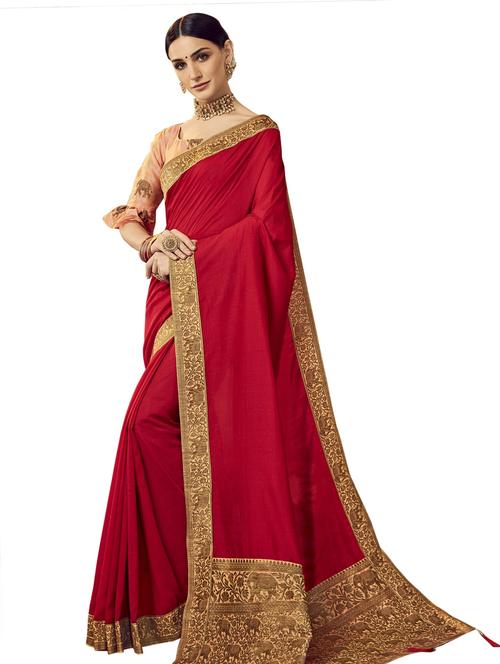 solid bordered saree - 17406526 - Very Small Image - 1