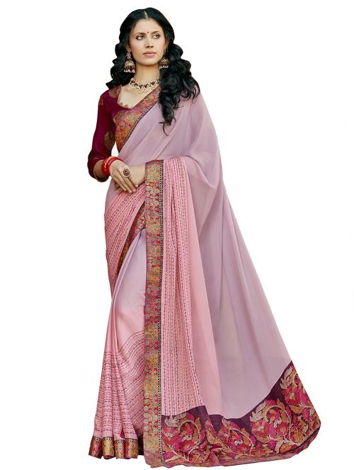 pastel ombre saree with blouse - 17406547 - Very Small Image - 1