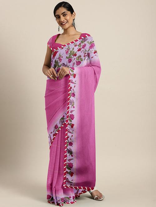 floral printed saree - 17406637 - Very Small Image - 1