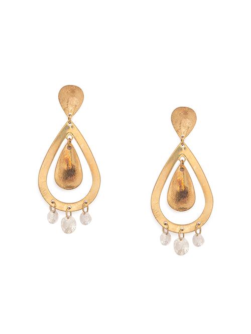 gold metal drop earring - 17407383 - Very Small Image - 1