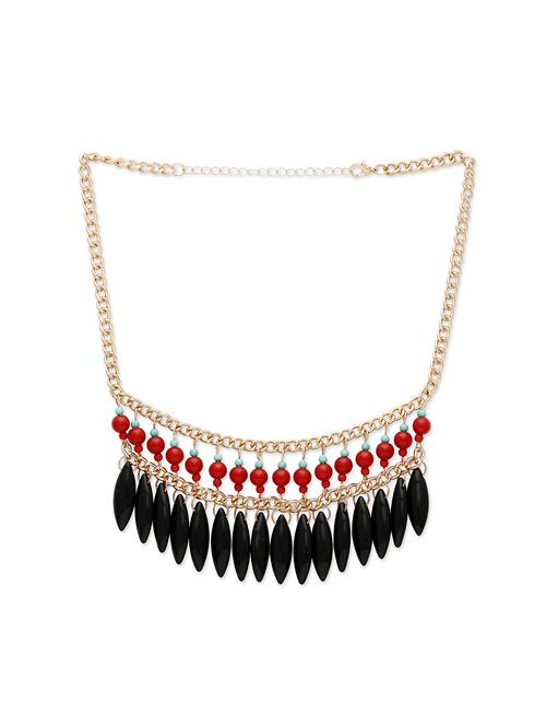gold metal statement necklace - 17407458 - Very Small Image - 1