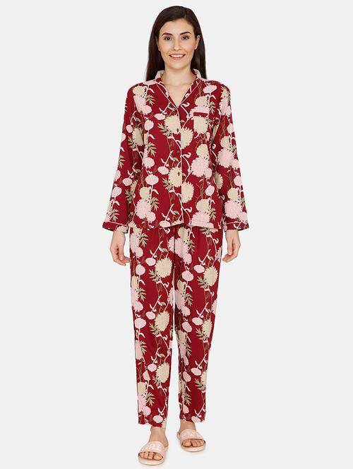 long sleeved floral pyjama set - 17407742 - Very Small Image - 1