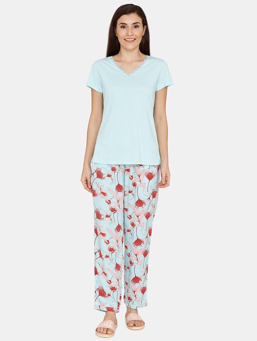 v-neck tee with pajama set - 17407745 - Very Small Image - 1
