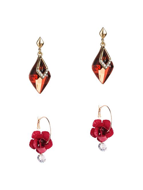 red colored metal combo's. earring - 17408502 - Very Small Image - 1