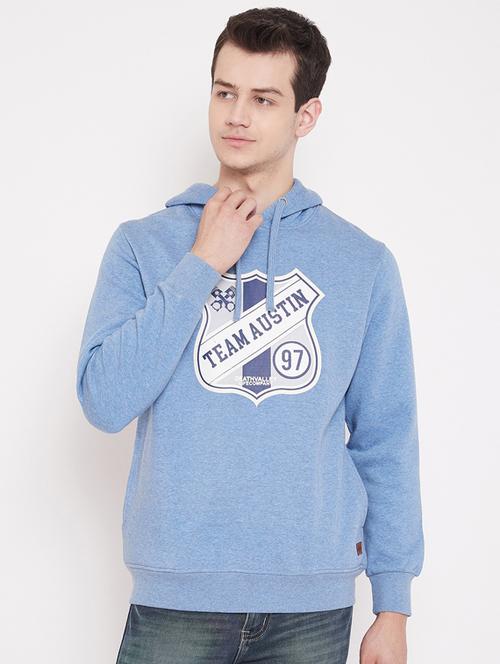light blue chest print sweatshirt - 17409332 - Very Small Image - 1