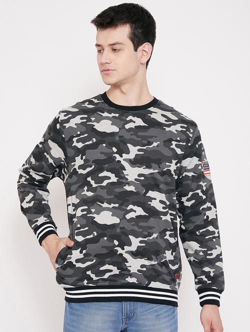 grey camouflage print sweatshirt - 17409338 - Very Small Image - 1