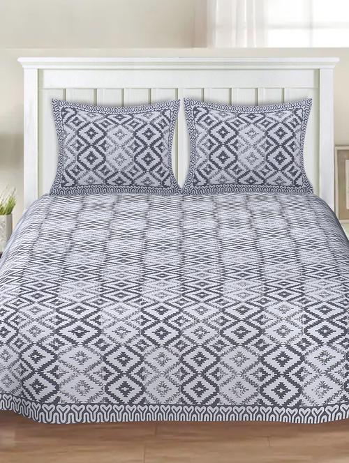 cotton jaipuri printed king size double bedsheet with 2 pillow cover - 17409647 - Very Small Image - 1