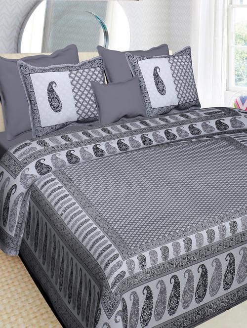 cotton jaipuri printed king size double bedsheet with 2 pillow cover - 17409662 - Very Small Image - 1