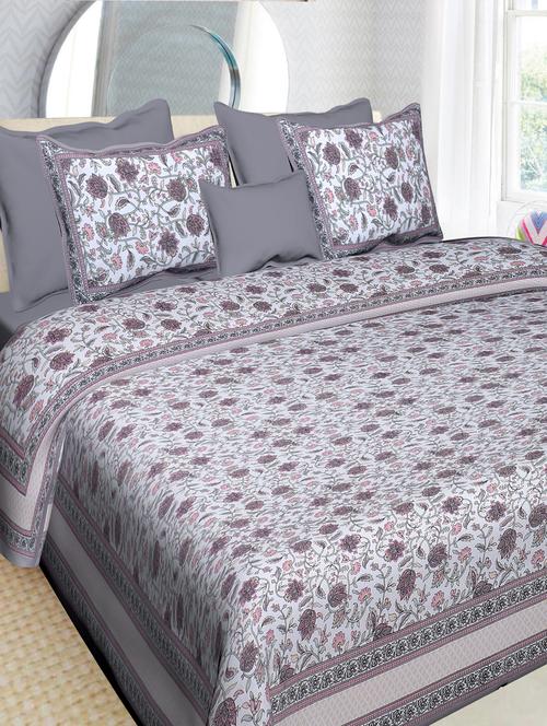 cotton jaipuri printed king size double bedsheet with 2 pillow cover - 17409674 - Very Small Image - 1