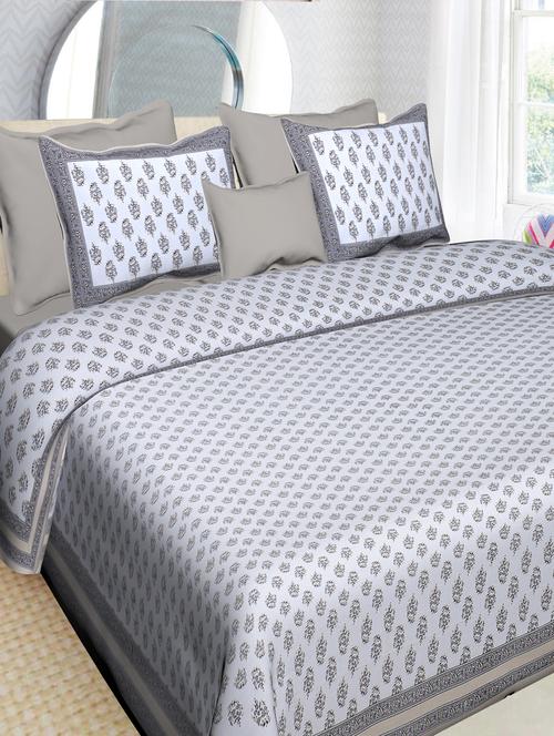 cotton jaipuri printed king size double bedsheet with 2 pillow cover - 17409678 - Very Small Image - 1