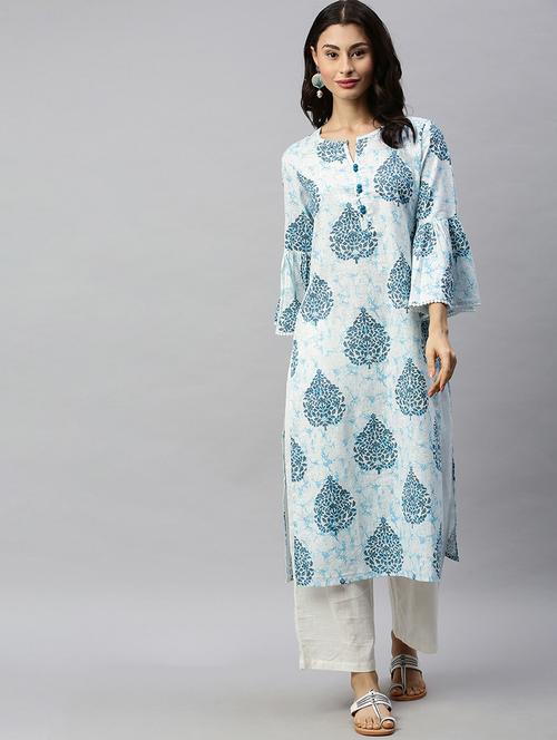 printed straight kurta - 17409738 - Very Small Image - 1