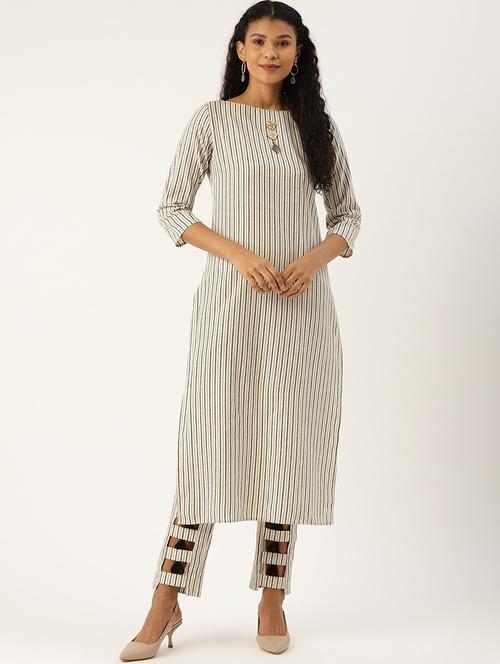 striped kurta pant set - 17409815 - Very Small Image - 1