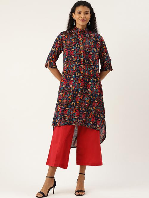 floral high-low kurta - 17409827 - Very Small Image - 1
