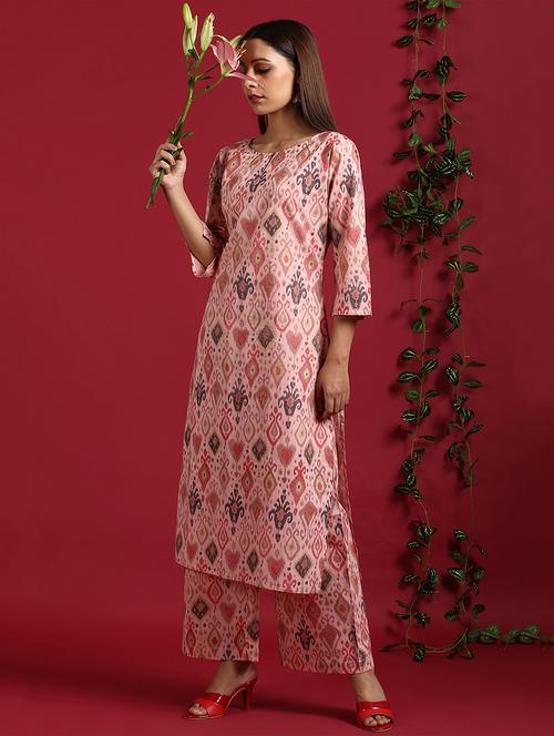 ikat kurta palazzo set - 17410025 - Very Small Image - 1