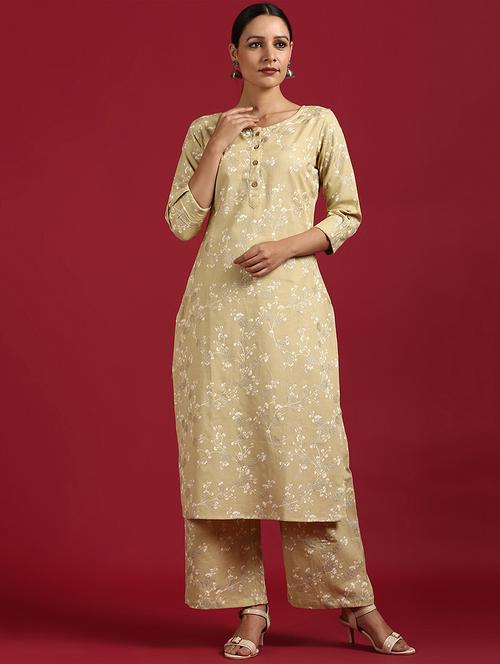 floral kurta palazzo set - 17410026 - Very Small Image - 1