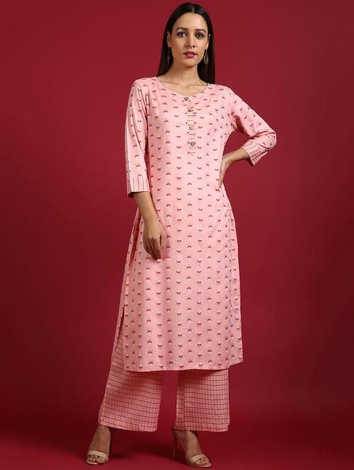 floral kurta palazzo set - 17410027 - Very Small Image - 1