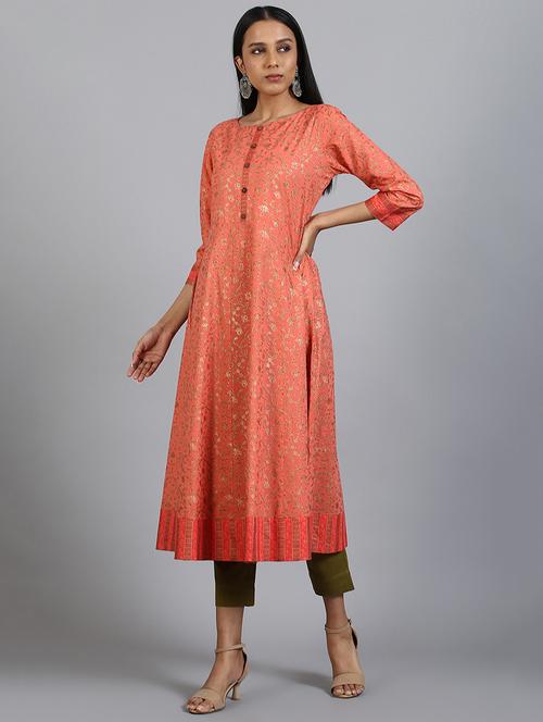 floral print anarkali kurta - 17410061 - Very Small Image - 1