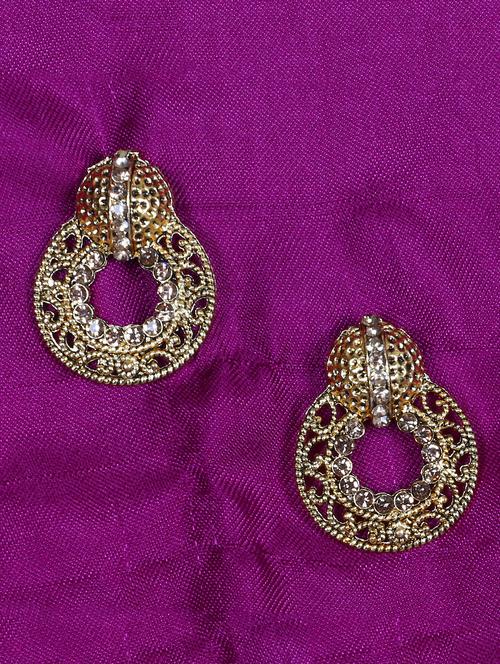 gold brass studs earring - 17410116 - Very Small Image - 1