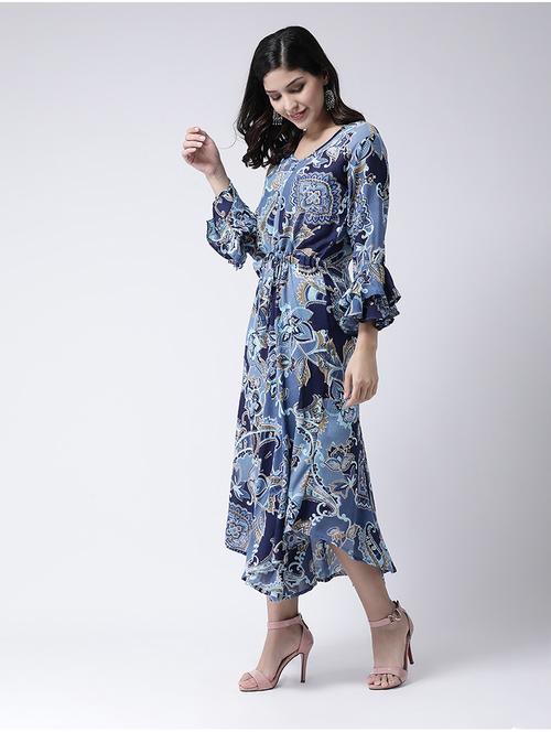 paisley fit & flare ethnic dress - 17410220 - Very Small Image - 1