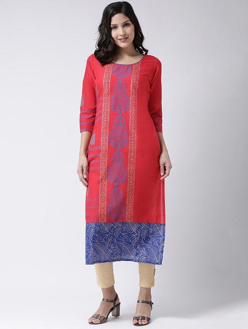 block print straight kurta - 17410233 - Very Small Image - 1