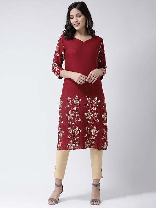 floral straight kurta - 17410241 - Very Small Image - 1