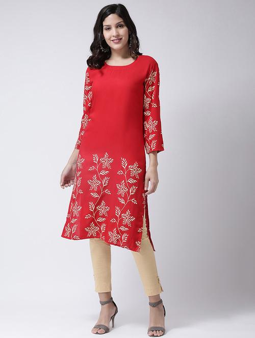 floral straight kurta - 17410242 - Very Small Image - 1