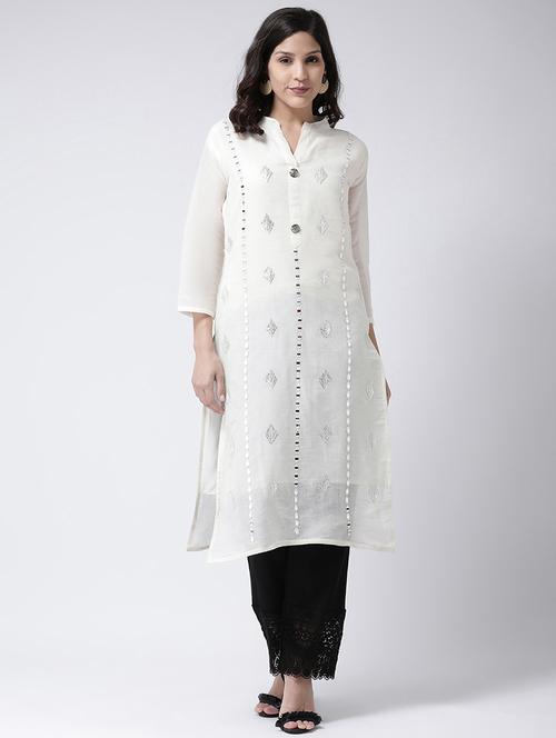 embroidered kurta palazzo set - 17410248 - Very Small Image - 1