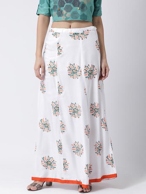 floral print flared skirt - 17410249 - Very Small Image - 1