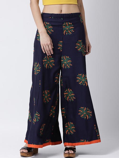 printed straight palazzo - 17410596 - Very Small Image - 1