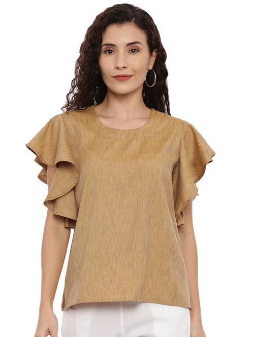 flute sleeved solid top - 17411659 - Very Small Image - 1