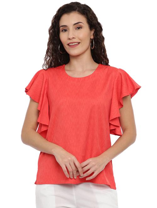 flute sleeved solid top - 17411660 - Very Small Image - 1