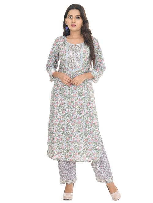 floral kurta pant set - 17411704 - Very Small Image - 1