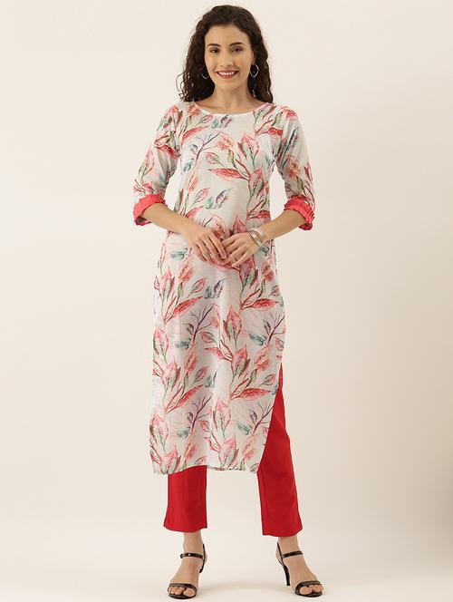 floral straight kurta - 17411760 - Very Small Image - 1