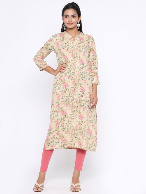 floral straight kurta - 17411804 - Very Small Image - 1