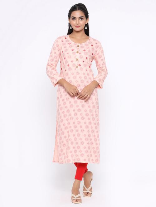printed straight kurta - 17411809 - Very Small Image - 1