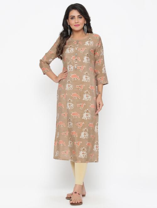 ikat straight kurta - 17411825 - Very Small Image - 1