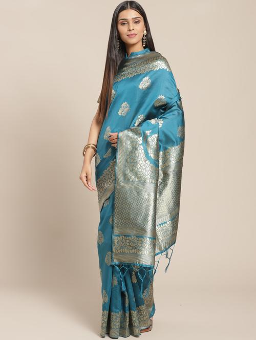 self design banarasi saree - 17412555 - Very Small Image - 1