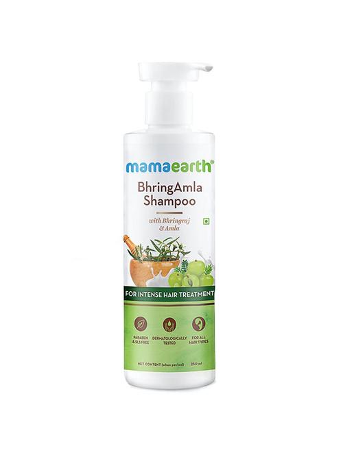 mamaearth bhringamla shampoo with bhringraj & amla for intense hair treatment – 250 ml - 17412629 - Very Small Image - 1