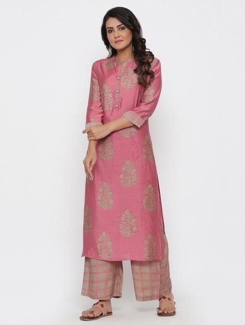 floral kurta palazzo set - 17412711 - Very Small Image - 1