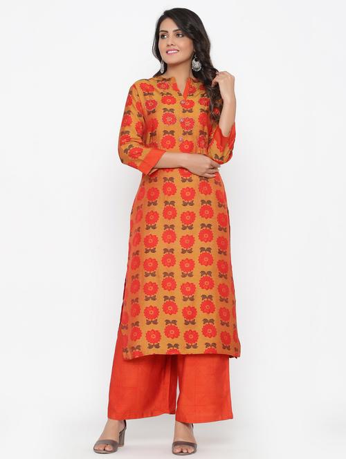 floral kurta palazzo set - 17412716 - Very Small Image - 1